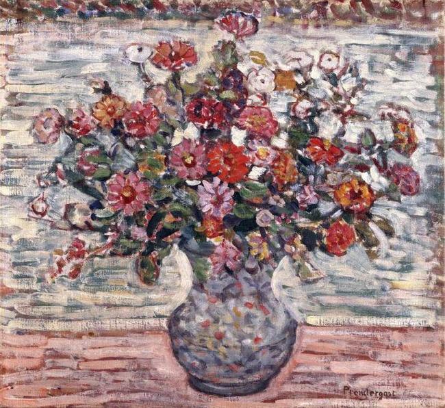 Maurice Brazil Prendergast Flowers in a Vase (Zinnias) France oil painting art